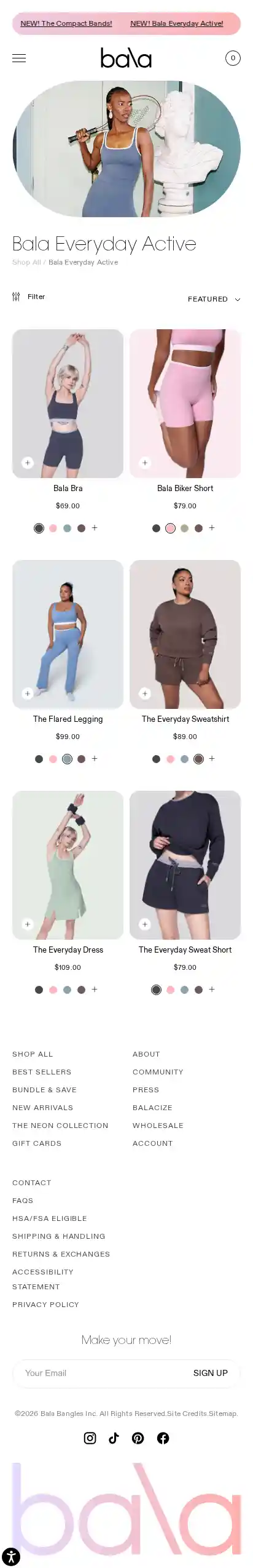 shopbala.com landing page