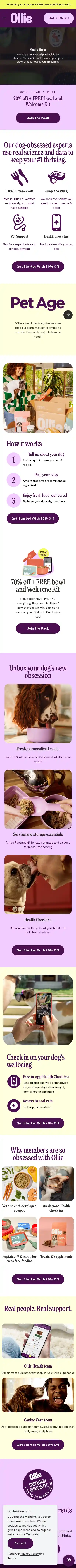 Ollie landing page