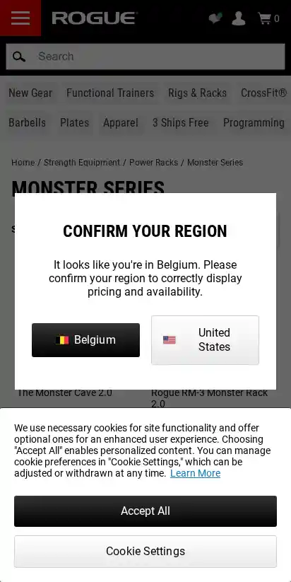 Rogue Fitness landing page