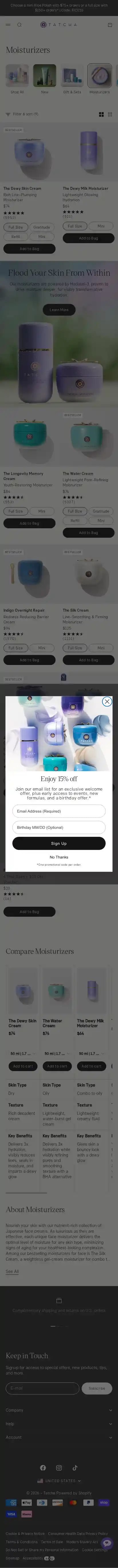 Tatcha landing page