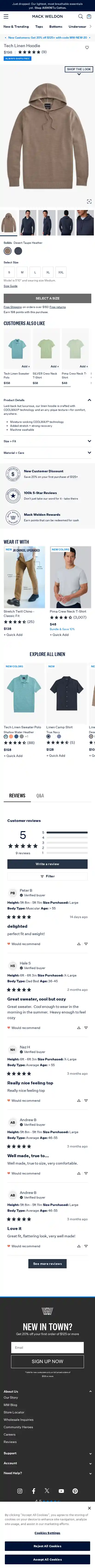 Mack Weldon landing page