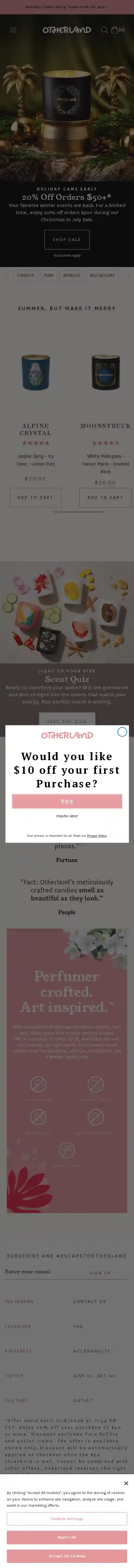Otherland landing page