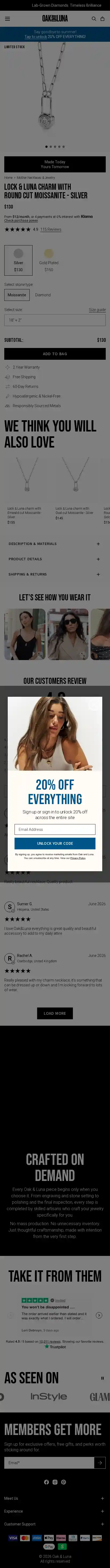 Oak and Luna landing page