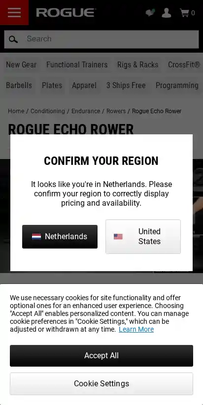 Rogue Fitness landing page