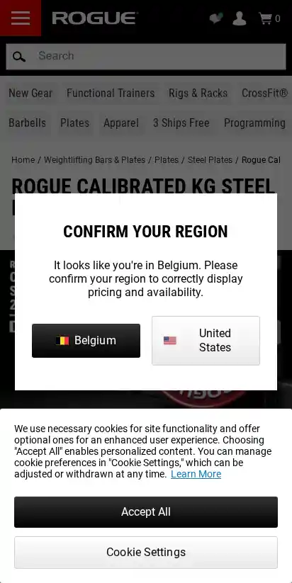 Rogue Fitness landing page