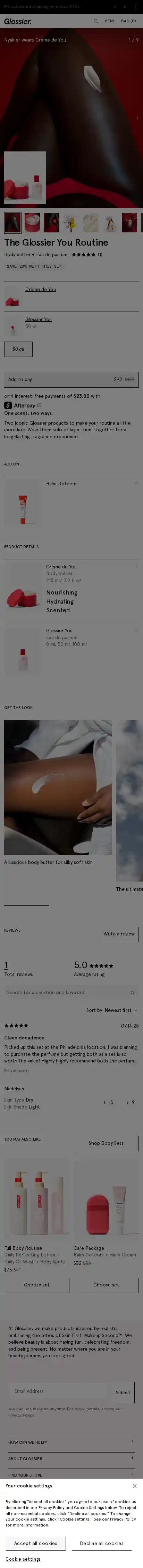 Glossier landing page