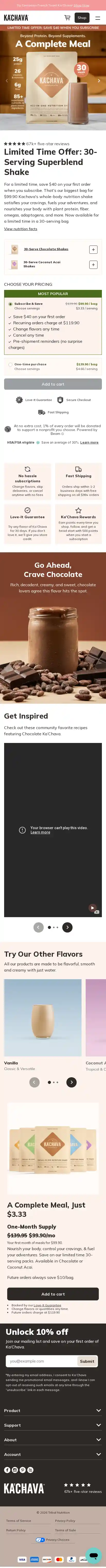kachava.com landing page