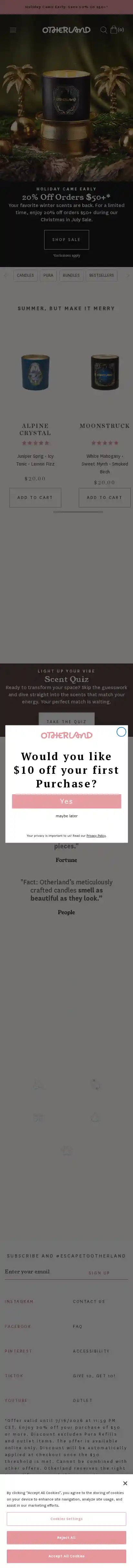 Otherland landing page