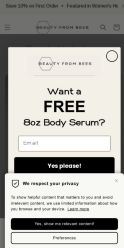 Beauty From Bees landing page