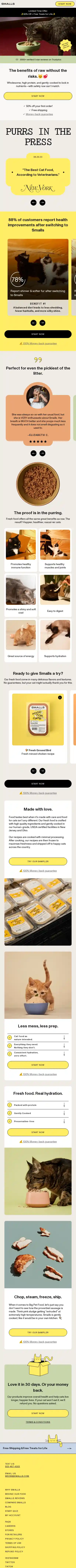 Smalls landing page