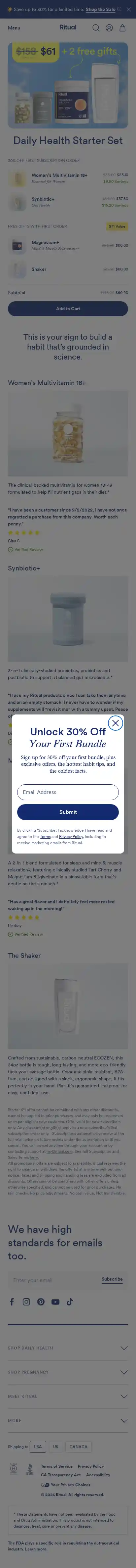 Ritual landing page