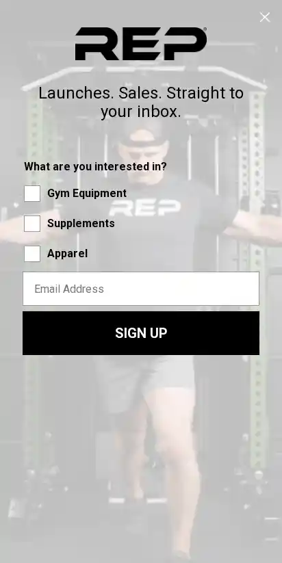 REP Fitness landing page