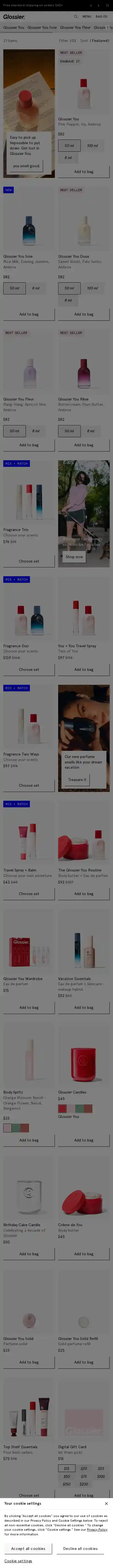 Glossier landing page