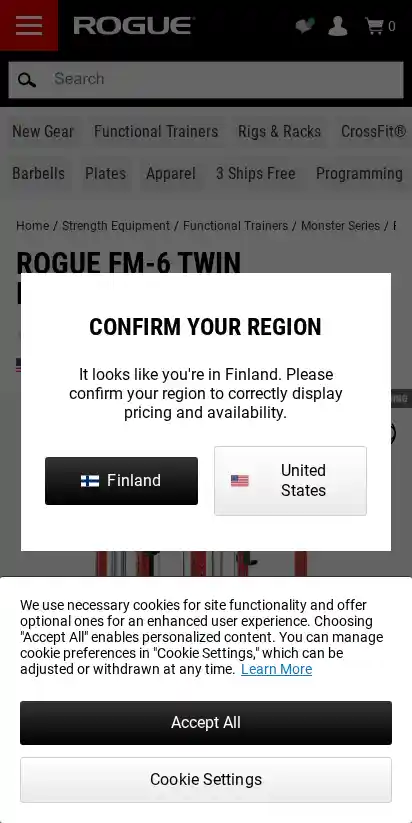 Rogue Fitness landing page