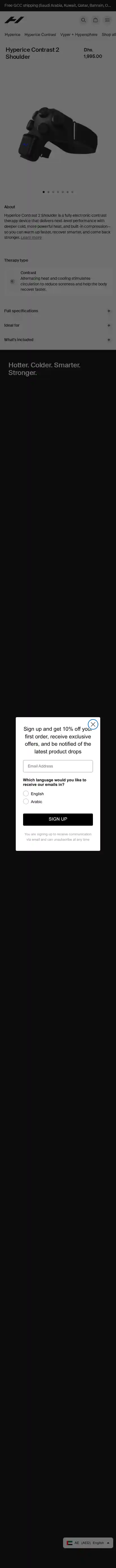 Hyperice landing page