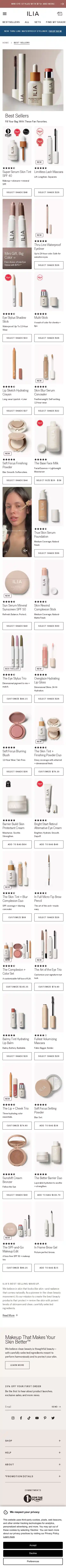 ILIA Beauty landing page