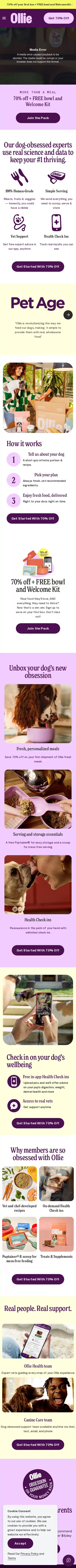 Ollie landing page