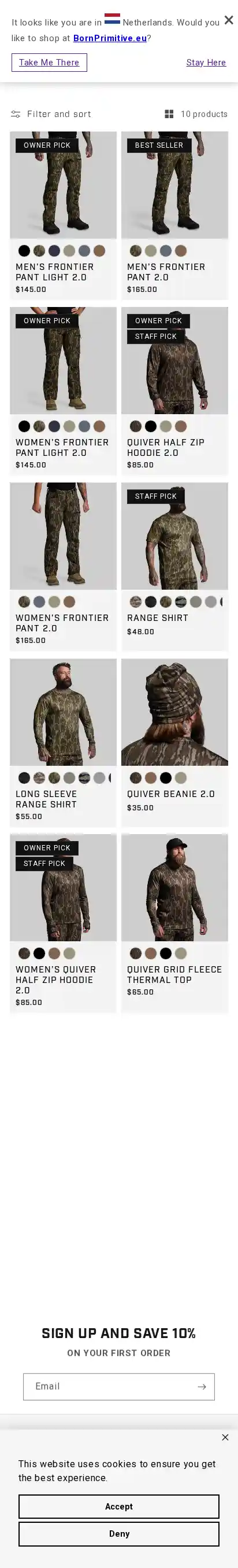 Born Primitive landing page