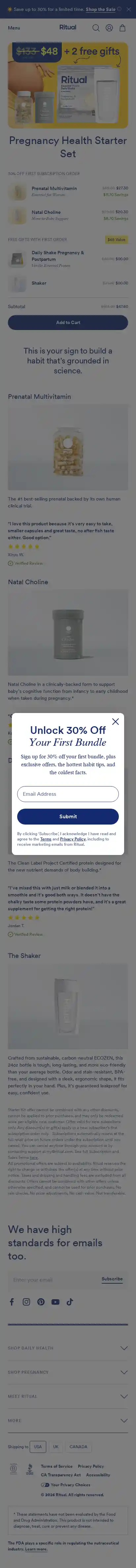 Ritual landing page