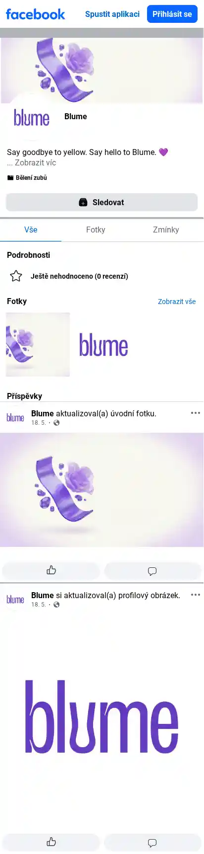 Blume landing page