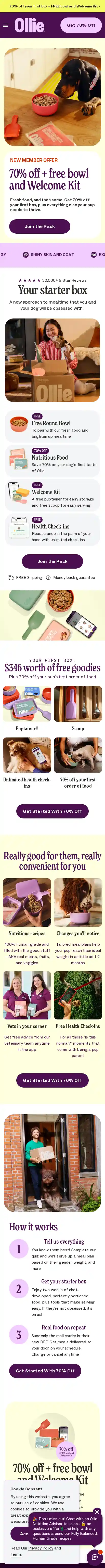 Ollie landing page