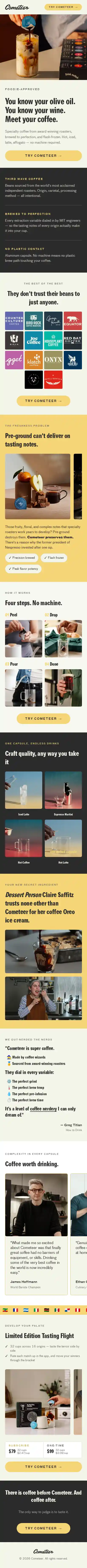 get.cometeer.com landing page