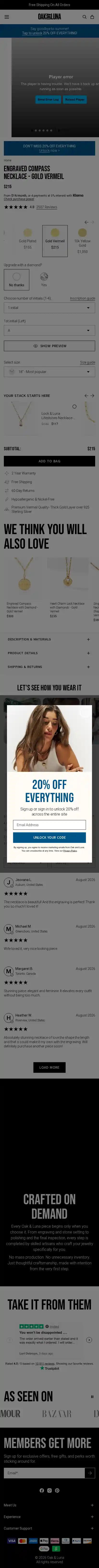 Oak and Luna landing page