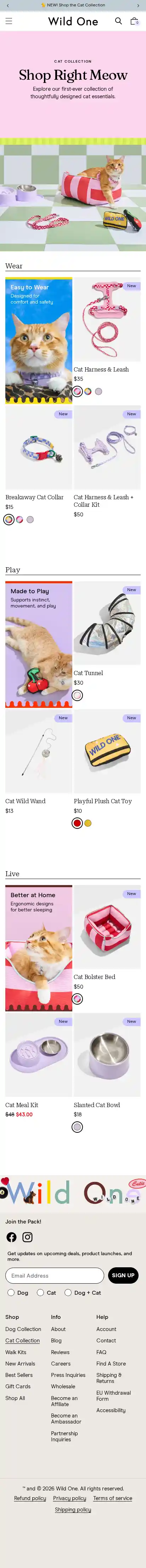 Wild One landing page