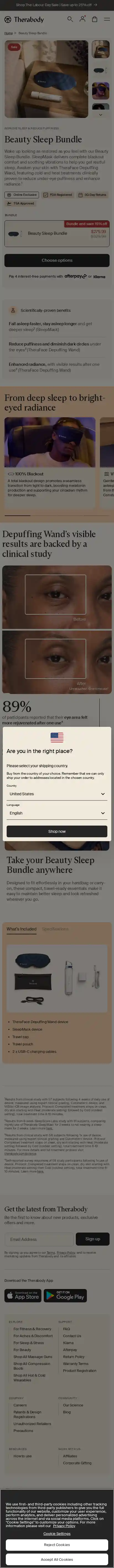 Therabody landing page