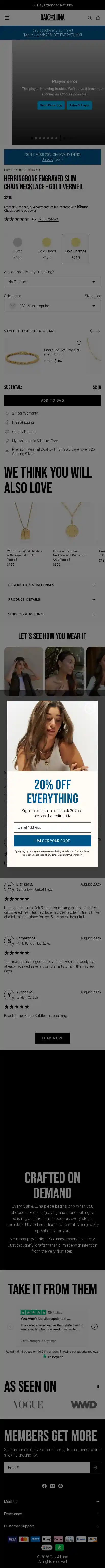 Oak and Luna landing page
