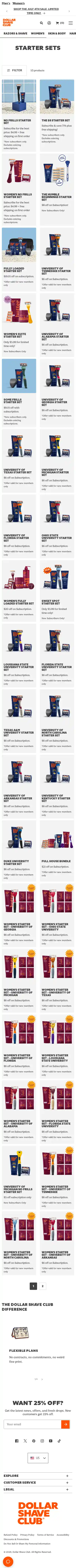 Dollar Shave Club landing page