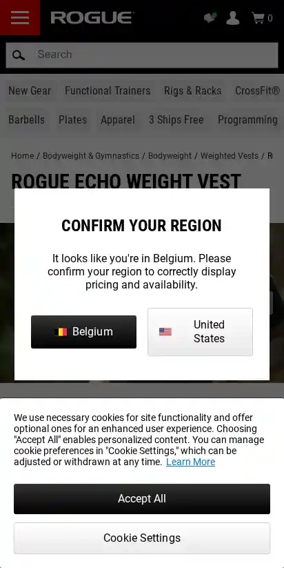 Rogue Fitness landing page