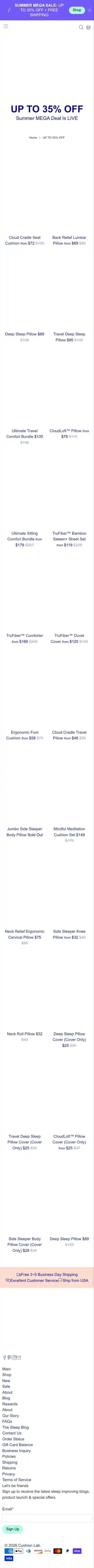Cushion Lab landing page
