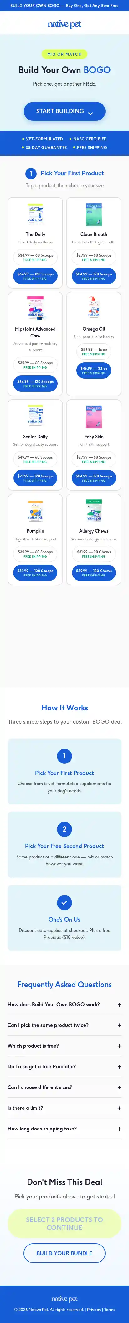 nativepet.com landing page