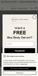 Beauty From Bees landing page