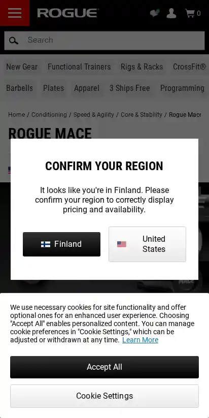 Rogue Fitness landing page