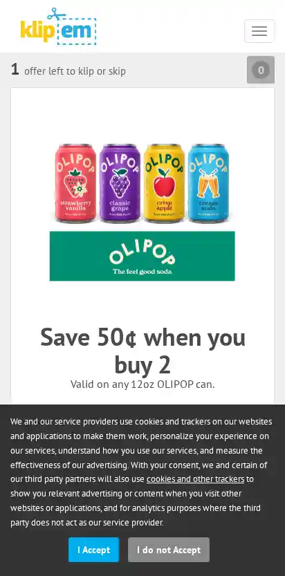 Olipop landing page