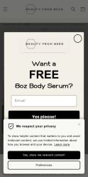 Beauty From Bees landing page