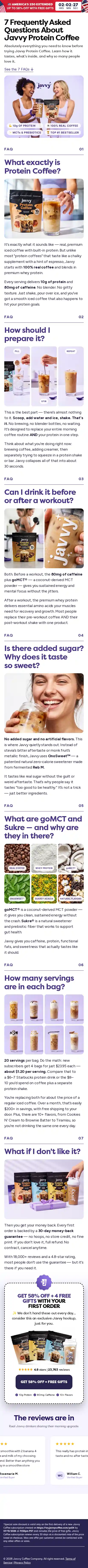 Javvy Packing landing page