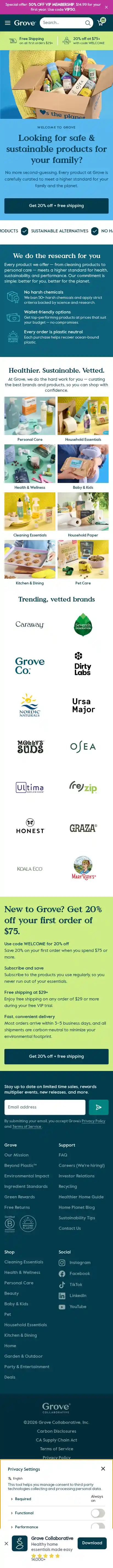 Grove Collaborative landing page