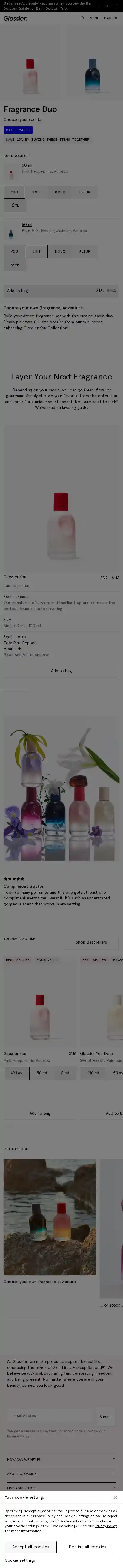 Glossier landing page