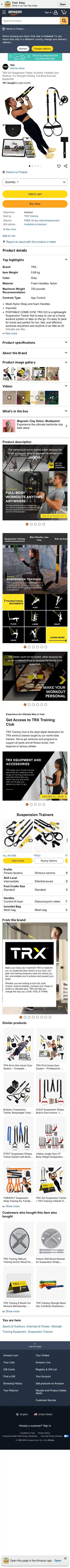 TRX Training landing page