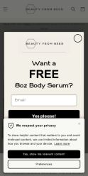 Beauty From Bees landing page