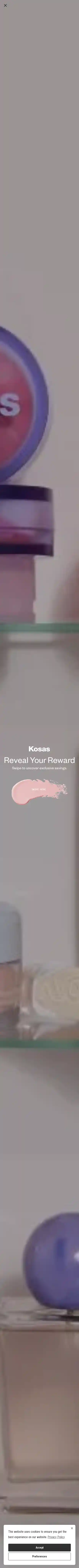 Kosas landing page