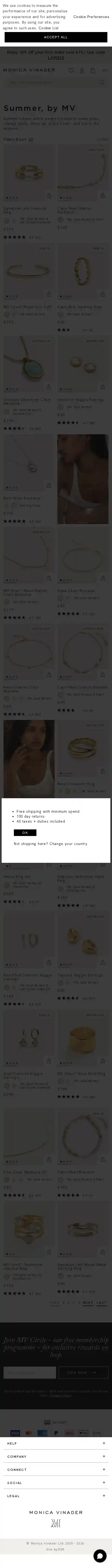 Monica Vinader landing page