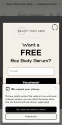 Beauty From Bees landing page