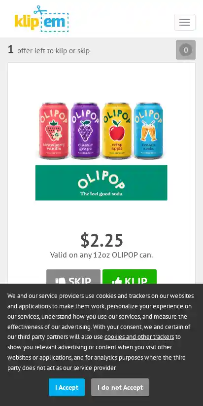 Olipop landing page