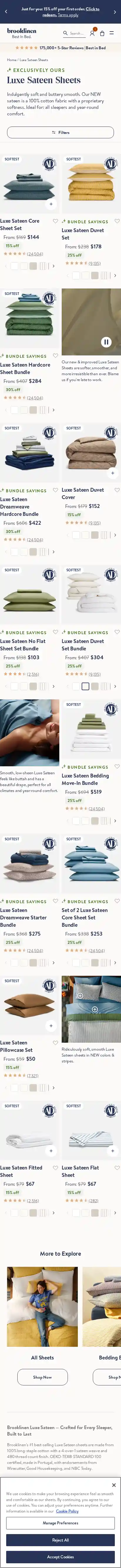 Brooklinen landing page