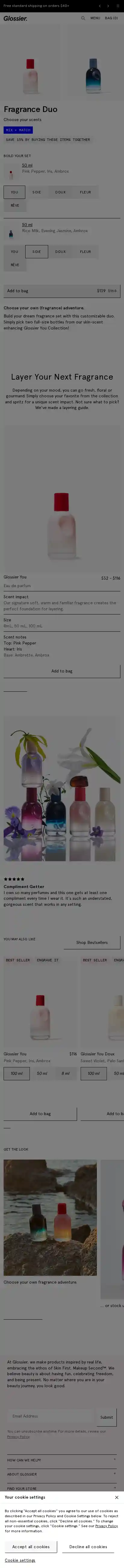 Glossier landing page