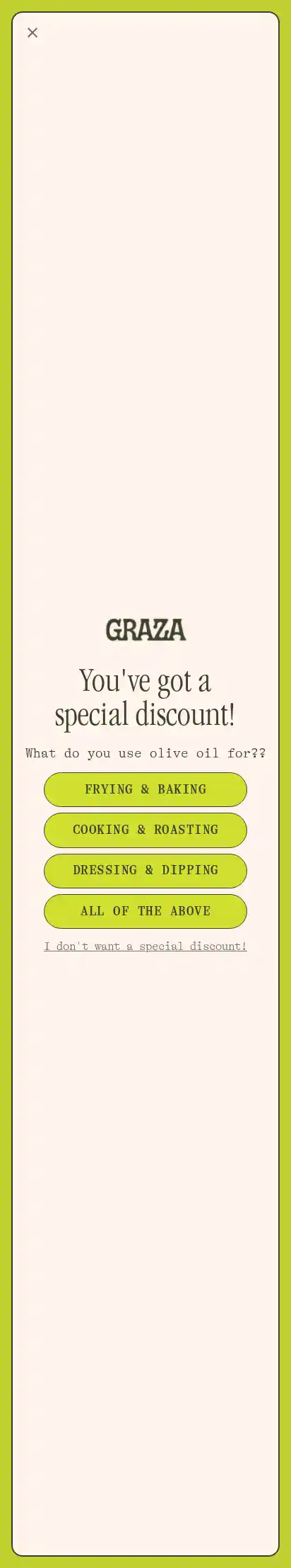 Graza landing page